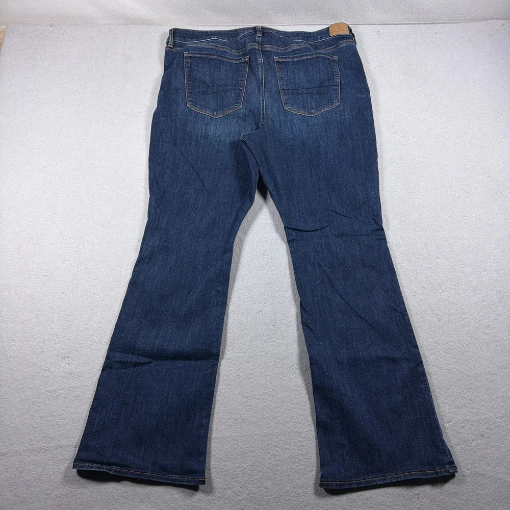 American Eagle Skinny Kick Jeans Women 20 Hi Rise Slim Fit Dark Blue Casual - Picture 11 of 12